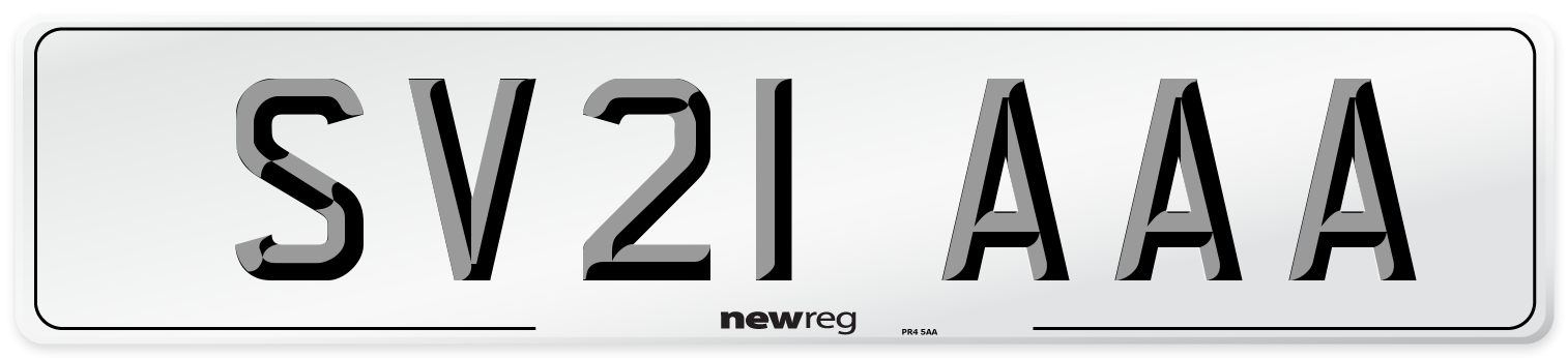 SV21 AAA Number Plate from New Reg